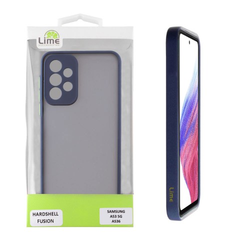 LIME ΘΗΚΗ SAMSUNG A53 5G A536 6.5" HARDSHELL FUSION FULL CAMERA PROTECTION BLUE WITH YELLOW KEYS