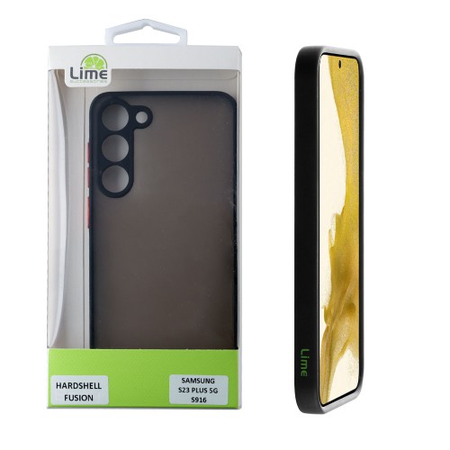 LIME ΘΗΚΗ SAMSUNG S23 PLUS 5G S916 6.6" HARDSHELL FUSION FULL CAMERA PROTECTION BLACK WITH RED KEYS
