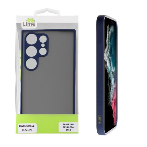 LIME ΘΗΚΗ SAMSUNG S23 ULTRA 5G S918 6.8" HARDSHELL FUSION FULL CAMERA PROTECTION BLUE WITH YELLOW KEYS