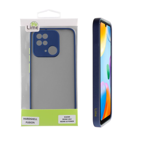 LIME HARDSHELL FUSION ΘΗΚΗ XIAOMI REDMI 10C/REDMI 10 POWER 6.71in  FULL CAMERA PROTECTION BLUE WITH YELLOW KEYS