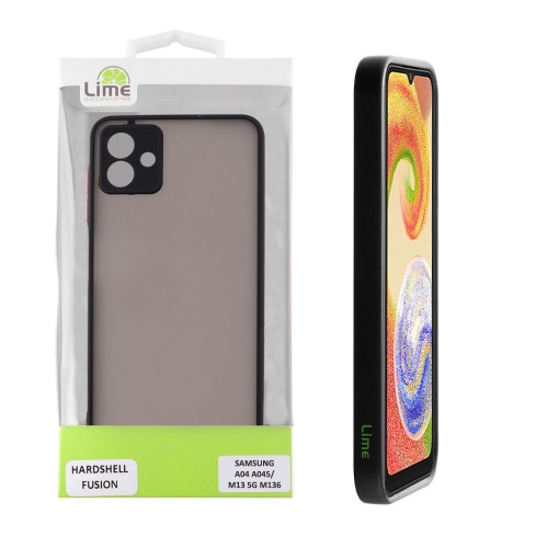 LIME ΘΗΚΗ SAMSUNG A04 A045/M13 5G M136 6.5" HARDSHELL FUSION FULL CAMERA PROTECTION BLACK WITH RED KEYS
