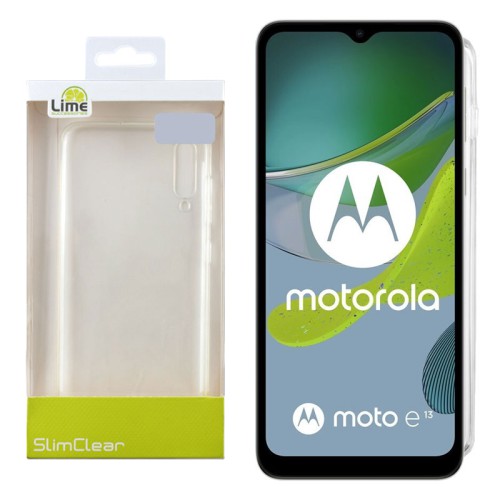 LIME ΘΗΚΗ MOTOROLA MOTO E13 6.5" SLIMCLEAR TPU FULL CAMERA PROTECTION ΔΙΑΦΑΝΗ