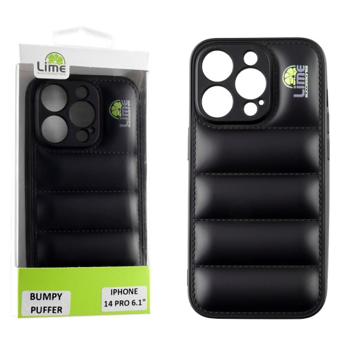 LIME ΘΗΚΗ IPHONE 14 PRO 6.1" BUMPY PUFFER TPU FULL CAMERA PROTECTION BLACK