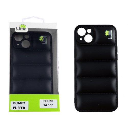 LIME ΘΗΚΗ IPHONE 14 6.1" BUMPY PUFFER TPU FULL CAMERA PROTECTION BLACK