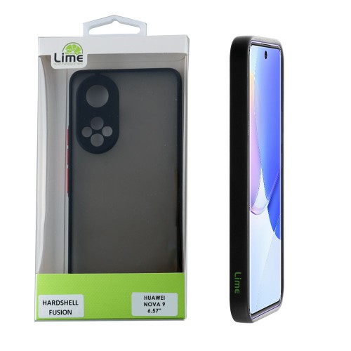 LIME ΘΗΚΗ HUAWEI NOVA 9 6.57" HARDSHELL FUSION FULL CAMERA PROTECTION BLACK WITH RED KEYS