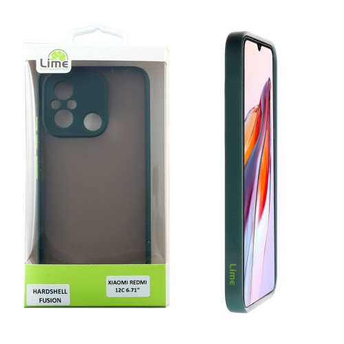 LIME ΘΗΚΗ XIAOMI REDMI 12C 6.71" HARDSHELL FUSION FULL CAMERA PROTECTION GREEN WITH YELLOW KEYS