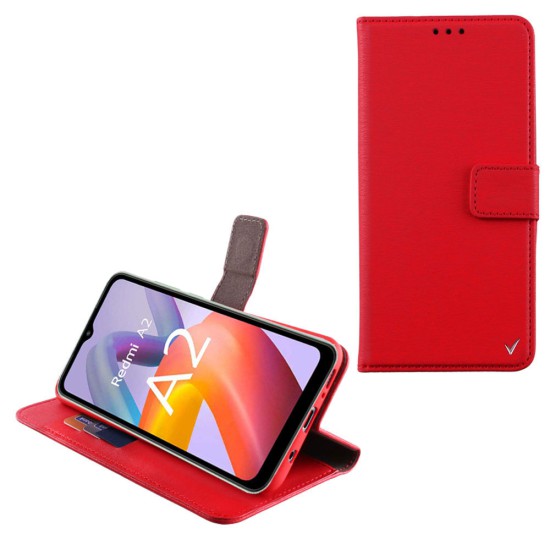 VOLTE-TEL ΘΗΚΗ XIAOMI REDMI A1/REDMI A2 6.52" ALLURE MAGNET BOOK STAND CLIP RED