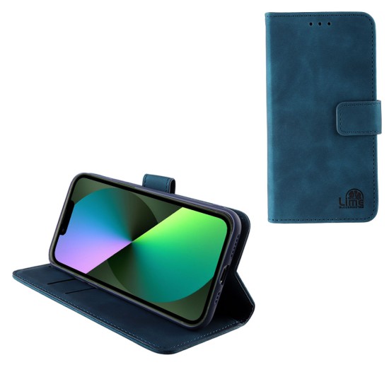LIME ΘΗΚΗ IPHONE 13 6.1" ESSENTIAL MAGNET BOOK STAND CLIP DARK BLUE