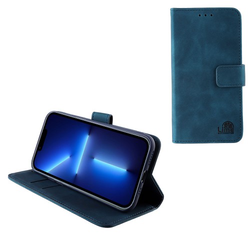LIME ΘΗΚΗ IPHONE 13 MINI 5.4" ESSENTIAL MAGNET BOOK STAND CLIP DARK BLUE