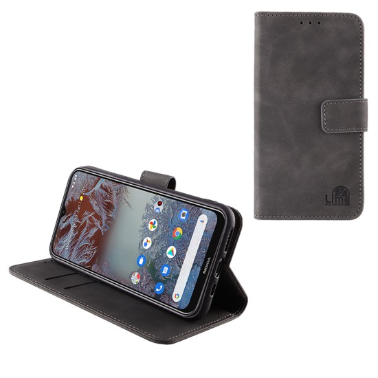 LIME ΘΗΚΗ NOKIA G10 6.52" ESSENTIAL MAGNET BOOK STAND CLIP GREY