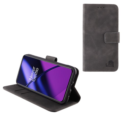 LIME ΘΗΚΗ ONEPLUS 11 5G 6.7" ESSENTIAL MAGNET BOOK STAND CLIP GREY