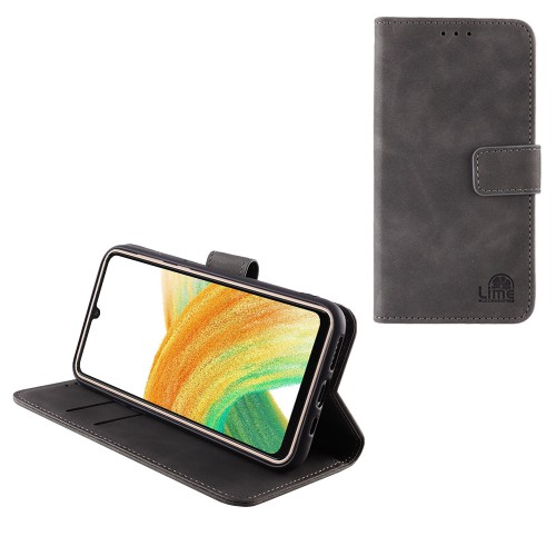LIME ΘΗΚΗ SAMSUNG A33 5G A336 6.4" ESSENTIAL MAGNET BOOK STAND CLIP GREY