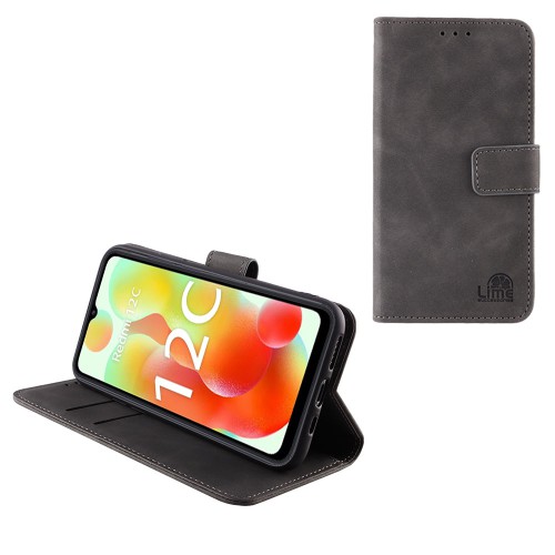 LIME ΘΗΚΗ XIAOMI REDMI 12C 6.71" ESSENTIAL MAGNET BOOK STAND CLIP GREY