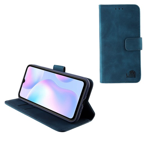 LIME ΘΗΚΗ XIAOMI REDMI 9A/REDMI 9AT 6.53" ESSENTIAL MAGNET BOOK STAND CLIP DARK BLUE