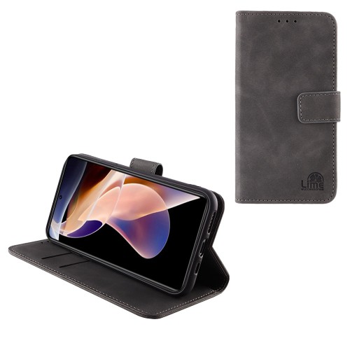 LIME ΘΗΚΗ XIAOMI REDMI NOTE 11 PRO PLUS 5G 6.67" ESSENTIAL MAGNET BOOK STAND CLIP GREY
