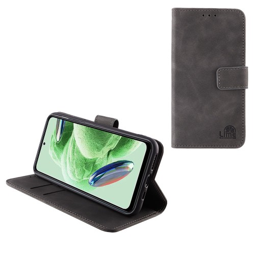 LIME ΘΗΚΗ XIAOMI REDMI NOTE 12 5G 6.67" ESSENTIAL MAGNET BOOK STAND CLIP GREY