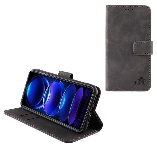 LIME ΘΗΚΗ XIAOMI REDMI NOTE 12 PRO 5G 6.67" ESSENTIAL MAGNET BOOK STAND CLIP GREY