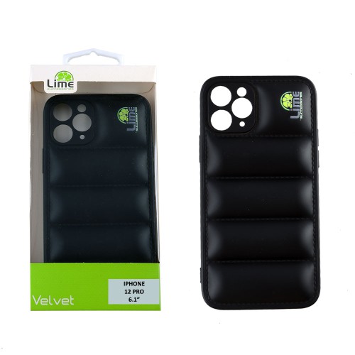 LIME ΘΗΚΗ IPHONE 12 PRO 6.1" BUMPY PUFFER TPU FULL CAMERA PROTECTION BLACK