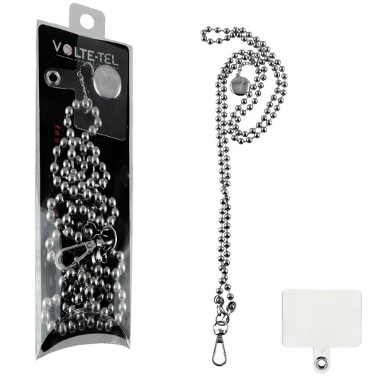 VOLTE-TEL NECK STRAP - ΑΛΥΣΙΔΑ ΛΑΙΜΟΥ ΓΙΑ ΘΗΚΕΣ SILVER VT401