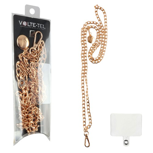 VOLTE-TEL NECK STRAP - ΑΛΥΣΙΔΑ ΛΑΙΜΟΥ ΓΙΑ ΘΗΚΕΣ GOLD VT402