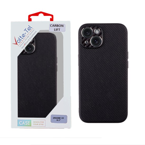 VOLTE-TEL ΘΗΚΗ IPHONE 15 6.1" CARBON LIFT FULL CAMERA PROTECTION BLACK