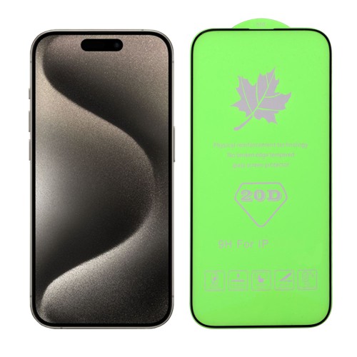 IDOL 1991 TEMPERED GLASS IPHONE 15 PRO MAX 6.7" 9H 0.25mm 20D FULL GLUE SEMI CURVED SPECIAL FULL COVER BLACK