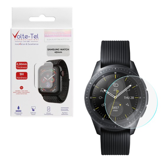 VOLTE-TEL TEMPERED GLASS SAMSUNG WATCH 42mm R810/R815 1.2in 9H 0.30mm 2.5D FULL GLUE FULL COVER