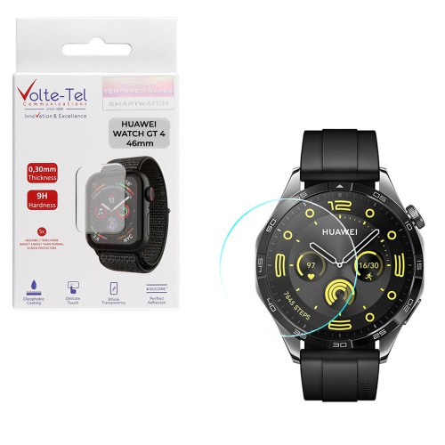 VOLTE-TEL TEMPERED GLASS HUAWEI WATCH GT 4 46mm 1.43in 9H 0.30mm 2.5D FULL GLUE FULL COVER