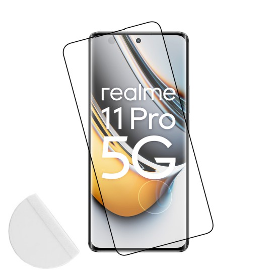 IDOL 1991 TEMPERED GLASS REALME 11 PRO 5G/REALME 11 PRO+ 5G 6.7" 9H 0.30mm 3D EDGE GLUE SEMI CURVED FINGER UNLOCK BLACK