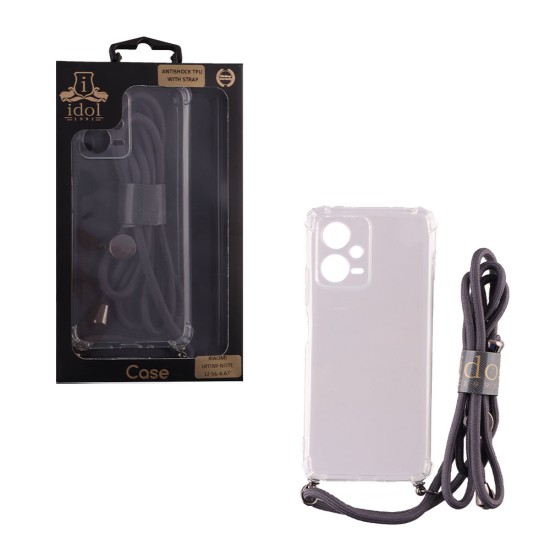 IDOL 1991 ΘΗΚΗ XIAOMI REDMI NOTE 12 5G 6.67" ANTISHOCK AIR TPU WITH STRAP FULL CAMERA PROTECTION ΔΙΑΦΑΝΗ