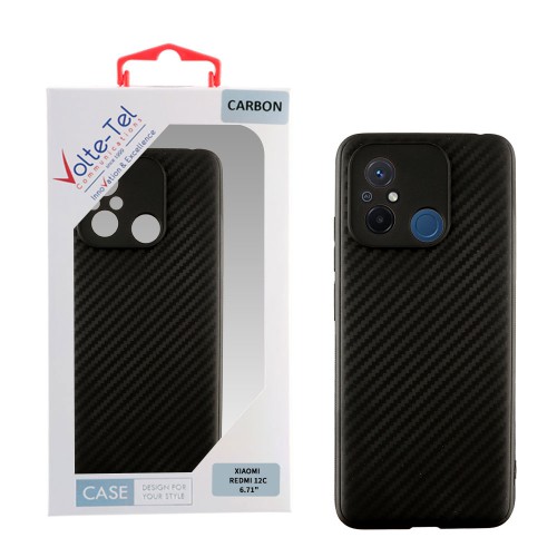 VOLTE-TEL ΘΗΚΗ XIAOMI REDMI 12C 6.71" CARBON CAMERA PROTECTIVE BLACK