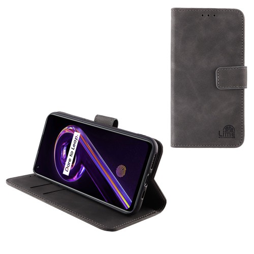 LIME ΘΗΚΗ REALME 9 5G/9 PRO 5G 6.6" ESSENTIAL MAGNET BOOK STAND CLIP GREY