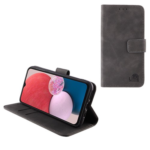 LIME ESSENTIAL ΘΗΚΗ SAMSUNG A13 4G A135/A137 6.6in MAGNET BOOK STAND CLIP GREY