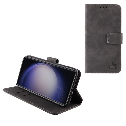 LIME ΘΗΚΗ SAMSUNG S23 ULTRA 5G S918 6.8" ESSENTIAL MAGNET BOOK STAND CLIP GREY