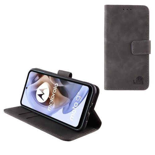 LIME ΘΗΚΗ MOTOROLA MOTO G31 6.4" ESSENTIAL MAGNET BOOK STAND CLIP GREY