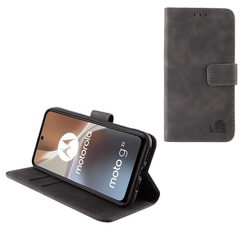 LIME ΘΗΚΗ MOTOROLA MOTO G32 6.5" ESSENTIAL MAGNET BOOK STAND CLIP GREY