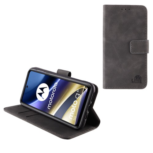 LIME ΘΗΚΗ MOTOROLA MOTO G51 6.5" ESSENTIAL MAGNET BOOK STAND CLIP GREY