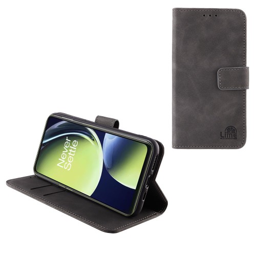 LIME ΘΗΚΗ ONEPLUS NORD CE 3 LITE 5G 6.72" ESSENTIAL MAGNET BOOK STAND CLIP GREY