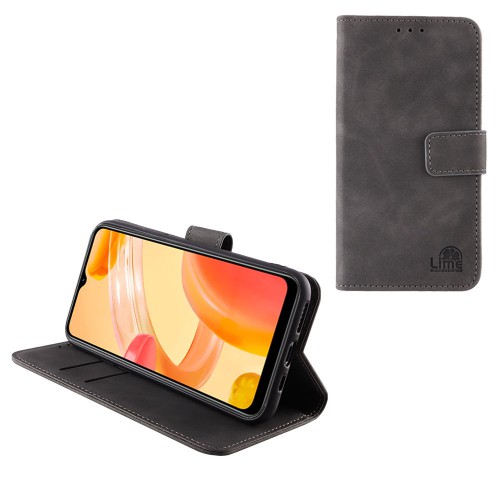 LIME ΘΗΚΗ REALME C30/C30s 6.5" ESSENTIAL MAGNET BOOK STAND CLIP GREY