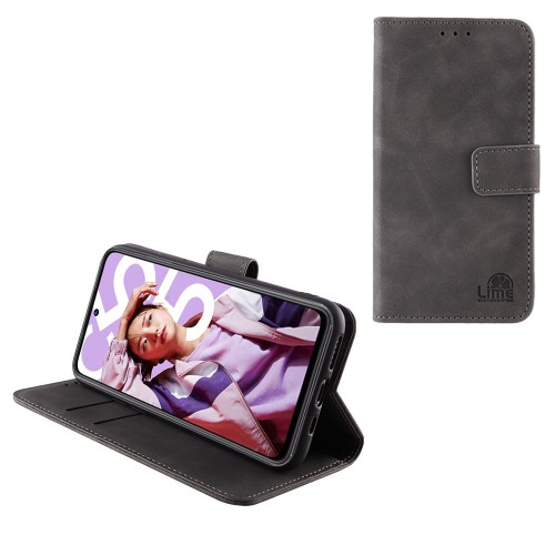 LIME ΘΗΚΗ REALME C55 6.72" ESSENTIAL MAGNET BOOK STAND CLIP GREY