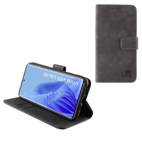 LIME ΘΗΚΗ VIVO V29 LITE 5G 6.78" ESSENTIAL MAGNET BOOK STAND CLIP GREY
