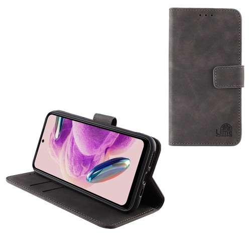LIME ΘΗΚΗ XIAOMI REDMI NOTE 12S 6.43" ESSENTIAL MAGNET BOOK STAND CLIP GREY