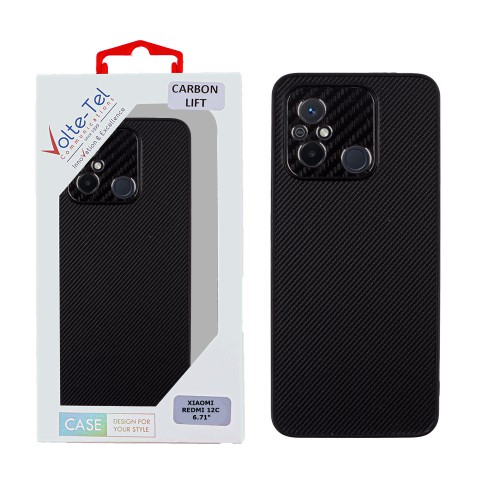VOLTE-TEL ΘΗΚΗ XIAOMI REDMI 12C 6.71" CARBON LIFT FULL CAMERA PROTECTION BLACK