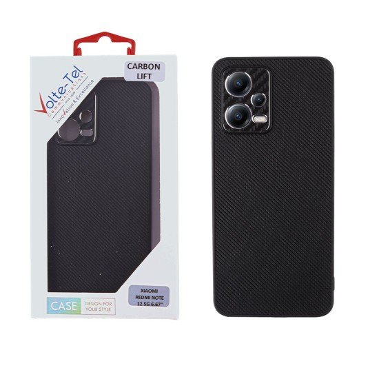 VOLTE-TEL ΘΗΚΗ XIAOMI REDMI NOTE 12 5G 6.67" CARBON LIFT FULL CAMERA PROTECTION BLACK