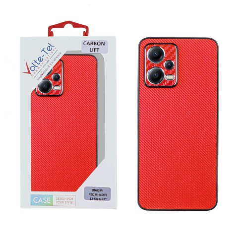 VOLTE-TEL ΘΗΚΗ XIAOMI REDMI NOTE 12 5G 6.67" CARBON LIFT FULL CAMERA PROTECTION RED