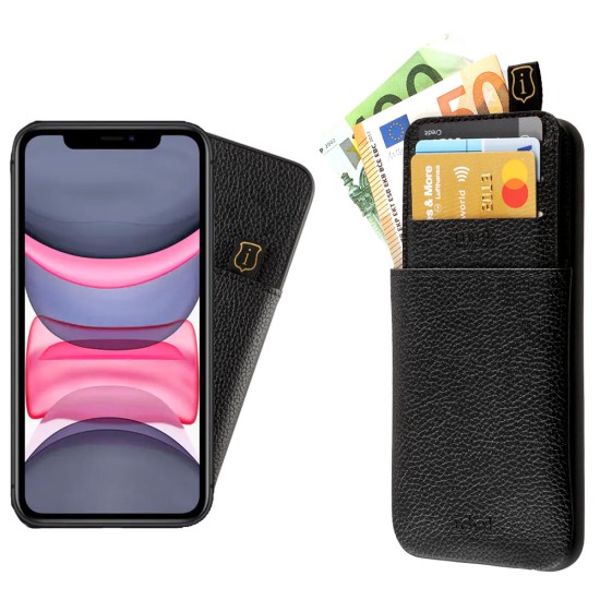 IDOL 1991 ΘΗΚΗ IPHONE 11 PRO 6.1" ANTI-RFID LEATHER SMART WALLET CAMERA GUARD BLACK