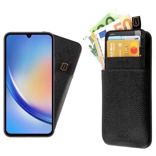 IDOL 1991 ΘΗΚΗ SAMSUNG A34 5G A346 6.6" ANTI-RFID LEATHER SMART WALLET CAMERA GUARD BLACK