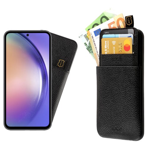 IDOL 1991 ΘΗΚΗ SAMSUNG A54 5G A546 6.4" ANTI-RFID LEATHER SMART WALLET CAMERA GUARD BLACK