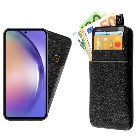 IDOL 1991 ΘΗΚΗ SAMSUNG A54 5G A546 6.4" ANTI-RFID LEATHER SMART WALLET CAMERA GUARD BLACK