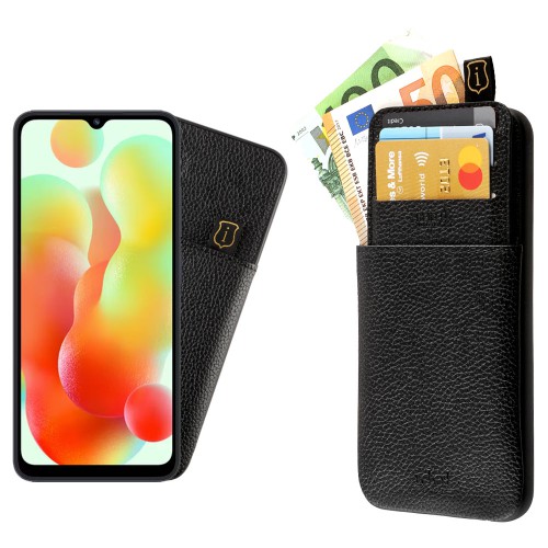 IDOL 1991 ΘΗΚΗ XIAOMI REDMI 12C 6.71" ANTI-RFID LEATHER SMART WALLET FULL CAMERA PROTECTION BLACK